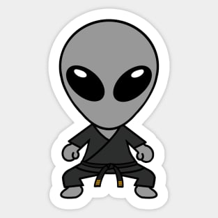 Karate Gray Alien Extraterrestrial Dark Gi Sticker